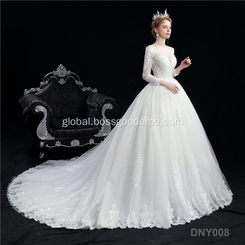  Luxury Crystal luxury china Turkey Istanbul cheapest Manufacturer Long Tail Ball Gown second hand wedding dresses for women Supplier